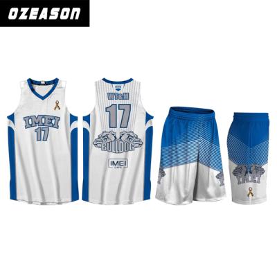 China Breathable Simple White Basketball Tank Top,Basketball Tank Top And Short Design,Cheap Basketball Uniform Set for sale