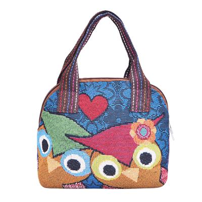 China 2020 New Fashion High Quality Handbag Owl Lunch Box Bag Student Portable Lady Cartoon Handbag Storage Lunch Bag for sale