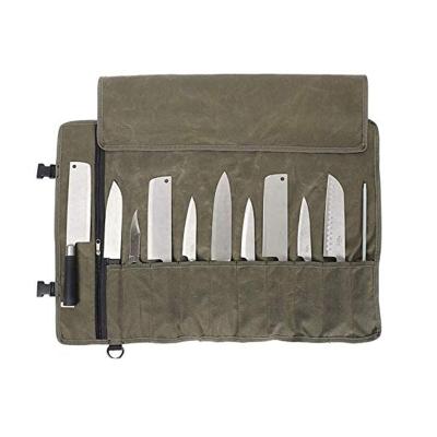 China Multifunctional Purpose Packing Knives Wrapped In Wax Ann Canvas Bags Outdoor Tools 16 Roll Camping Bags Picnic Cutlery Storage Bags for sale