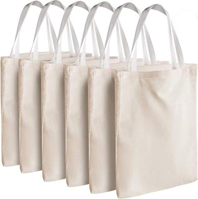 China Fashion Plain White Empty Shopping Cotton Custom Printed Canvas Tote Bag Shopping Bag for sale