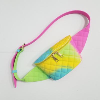 China 2020 Hot Selling Water Proof Colorful PVC Bum Bags Women Fashion Jelly Fanny Packs Rainbow Waist Bag for sale