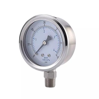 China High Corrosion Resistance And High Temperature Stainless Steel Axial Mini Pressure Gauge for sale