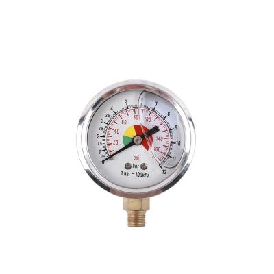 China Brass Wire Connection High Temperature Bottom Pressure Gauge For Gas for sale