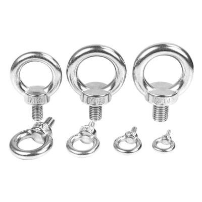 China Industry High Strength Standard  Marine Rings Round Nut Rigging 304 Stainless Steel  Eye Bolt  Lifting Screw for sale