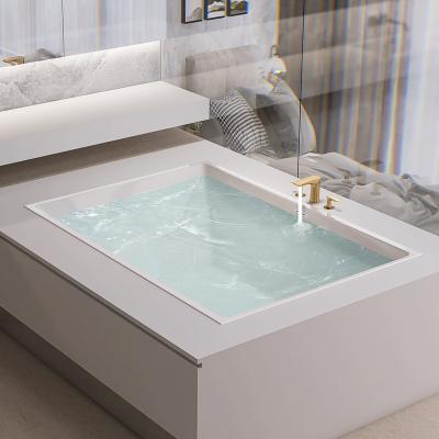 China Durable Acrylic Double 1.5m Hotel Villa Tub Couple Bathtub Indoor Built-In Large Bathtubs for sale