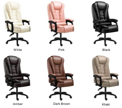 China Soft Seat (Height) Computer Desk Chair Adjustable Luxury Leather Back Headrest High Chair Comfortable for sale