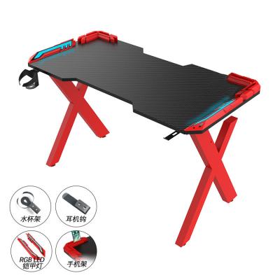 China 2022 Led Light Gaming Table Set Mouse Pad Custom Gaming Chair Optional RBG Led Armor Gaming Desk for sale