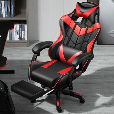 China Wholesale Adjustable Fast Delivery (Height) Leather Swivel Sit Black Red Racing Game Gaming Chair for sale