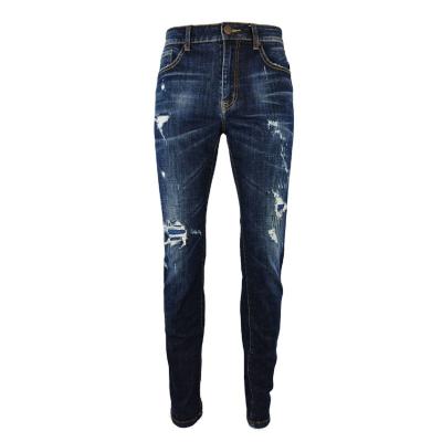 China Custom Logo Designer Casual Style Distressed Ripped Skinny Jeans QUICK DRY denim for sale