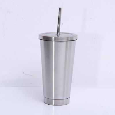 China PORTABLE 304 201 Stainless Straight Cups 500ml Male Inner Outer Thermal Cup Bottle for sale