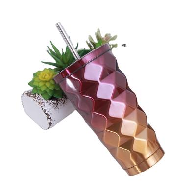 China Diamond Gradient Drink Stainless Steel PORTABLE Wholesale Water Bottle Fashion Mug Thermal Mug for sale