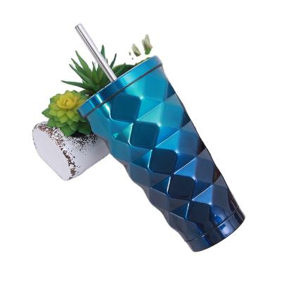 China Hot New PORTABLE Items Gifts Fashion Diamond Gradient Drink Stainless Steel Custom Thermal Flask Bottle With Logo for sale