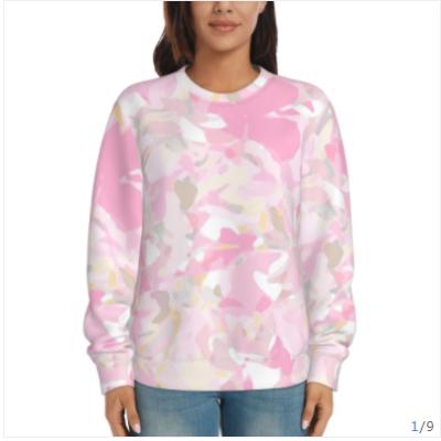 China Breathable Women Color All Fashion / 100% Polyester Fiber Fleece Crewneck Sweatshirt for sale