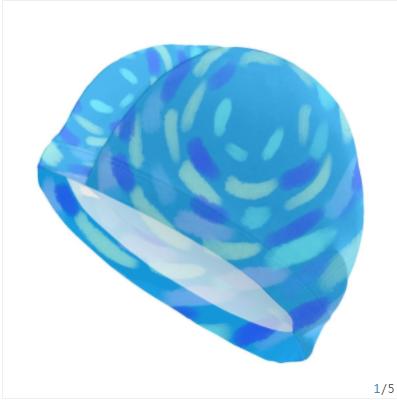 China High Elasticity/No Deformation/Easy To Wear And Take Off High Elasticity Easy Wear Take Off Polyester Full Width Printing Swim Cap for sale