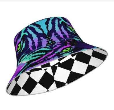 China Internal and external double-sided design / unisex reflective hat / unisex internal external double-sided polyester fashion double-sided bucket design for sale