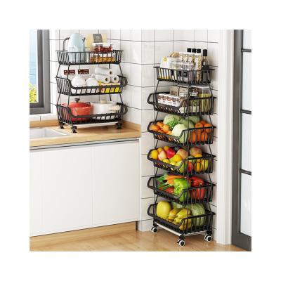 China Breathable Strong Bearing Multifunctional Kitchen Stored Strength Storage Rack Heavy Duty With Six Layers for sale