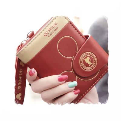 China Cute Women's Cute Cartoon Cute Women's Latch Purse Waterproof Famous Mickey Wallet Lady's Brand Coin Wallets for sale