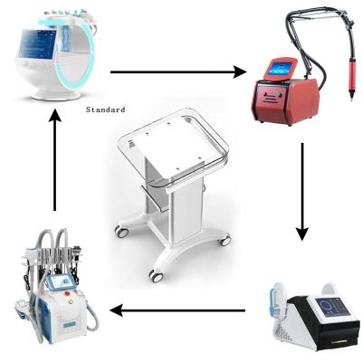 China Free Shipping Large 360 ​​Degree Rotated Ultrasonic Instrument Large Beauty Trolley Acrylic Facial Cleansing Cart for sale