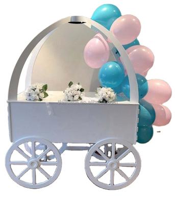 China ACRYLIC NEON METAL TF ​​PVC birthday wedding party decoration dessert carton candy cart diplsay sweet cart for sale