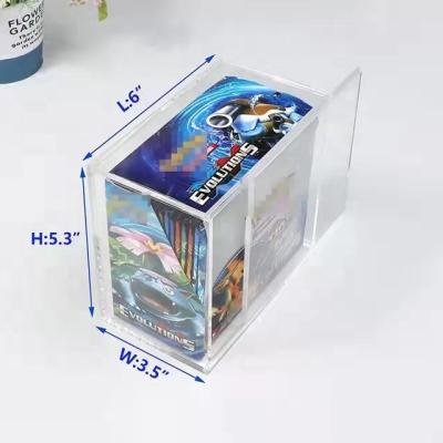 China Free Shipping Elite Acrylic Trainer Card Deluxe Decoration Pokemon Box Protector ETB Pokemon Booster French Box for sale