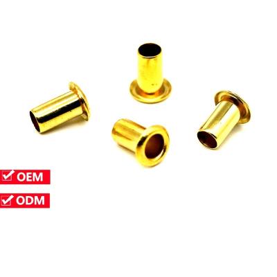 China H65/C2680 Brass In Stock Cavity Copper Grains Tubular Brass Rivet M2 Electronic Vent Hole Full Break Through Hole Cavity Rivet for sale