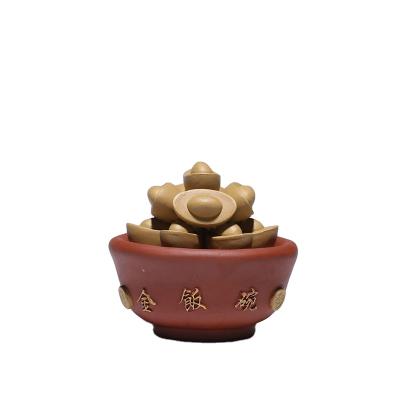 China Stocked wholesale handmade luxury pet gold best-selling tea bowl rice color change tea ceremony accessories decoration for sale