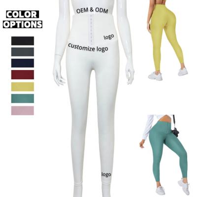 China Breathable 2 in 1 High Elastic White Leggings Custom Logo Yoga Waist Trainer Women Hip Lifter Butt Lifter Compression Waist Trimmer Belt for sale