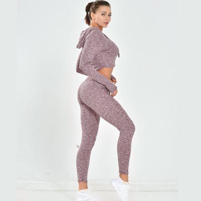 China New Colors Antibacterial Stretchy Gym Wear Fitness Set Wholesale Women for sale