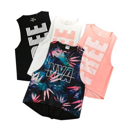 China Breathable Women's Breathable Sexy Women's Sleeveless Top Sports Fitness Shirts Yoga Women's Sports Fitness Shirts Print Ladies Top T-Shirt for sale