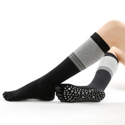 China Silicone QUICK DRY Single Handle Long Dance Booties Custom Open Toe Anti Slip Women Knee High Yoga Socks for sale