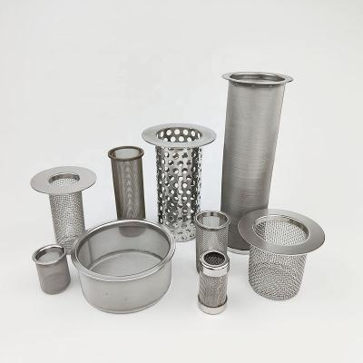 China Filtration System Metal 304 316 Customized Stainless Steel Wire Mesh Cylinder / Perforated Pipe / Tube Filter for sale