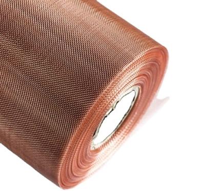 China Wholesale Plain Weave Cooper Mesh Fabric Wire Laminated Glass Red Copper for sale