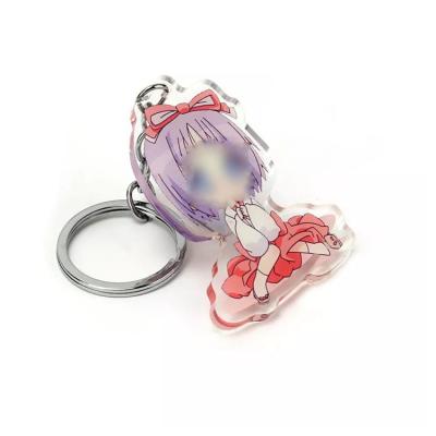 China Cartoon Anime Single Layer Key Chain Wholesale Acrylic Creative Gift Small Key Chain Environmentally Friendly for sale