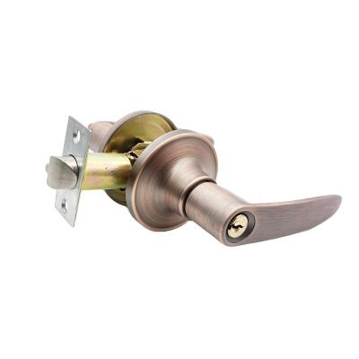 China Indoor Door Lock Bedroom Door Lock Entry Locked Entry Door Lock Thickened Stainless Steel Lever Lock Tubular Red Antique Brass Plating Processing for sale