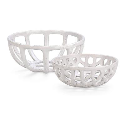 China White Ceramic Fruit Basket Fruit Bowl White Ceramic Bowl Set Decorative Porcelain Table Stand Holder For Fruit Berry Basket for sale