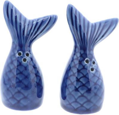 China Mermaid Tails Pattern Spice Jar Novelty Kitchen Decor Mermaid Tails Ceramic Salt And Pepper Shakers Porcelain Spice Jar Container for sale