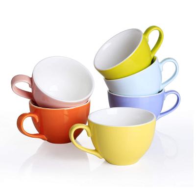 China 6 Pieces Espresso Coffee Tea Multicolor Modern Sustainable Water Cup Ceramic Cups For Cappuccino Latte for sale