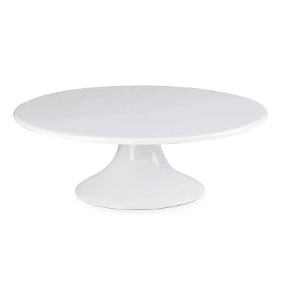 China 10 Inch Nordic Ceramic Cake Stand Round White Porcelain Cupcake Dessert Stand For Birthday Parties Weddings for sale