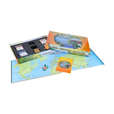 China Custom Paper Board Game Maker Factory Price FSC Early Education Toy Games Travel To Explore Board Game For Kids for sale