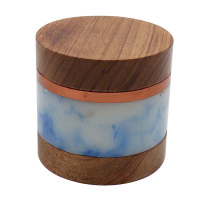 China Wholesale ZJ Grinding Tobacco 61MM 4 Layers Wooden Jade Tobacco Herb Weed Grinder Aluminum Alloy for sale