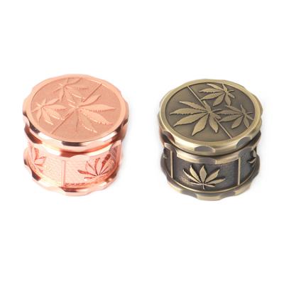 China Wholesale 60MM Grinding Tobacco Tobacco Zinc Alloy Cutting Bronze Herb Weed Grinder Sheet 4 Layers for sale