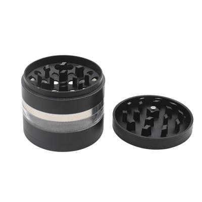 China Wholesale 63MM Grinding Tobacco Tobacco Zinc Alloy Clear Concave 4 Layer Herb Weed Grinder for sale