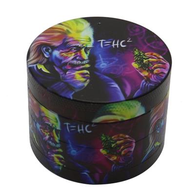 China Tobacco Grinding Custom Model 50MM 4 Layer Zinc Alloy Flat Tobacco Herb Weed Grinder for sale