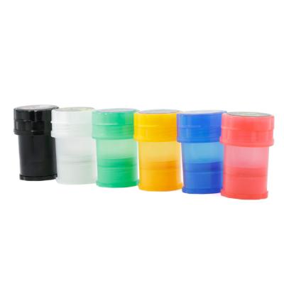 China Wholesale ZJ Grinding Tobacco 40MM 4 Layers Herb Weed Grinder Plastic Tank Tobacco With Storage for sale