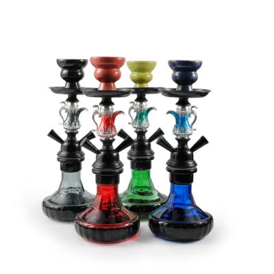 China Wholesale Arabic Hookah Shisha Smoking Stain Goods Glass Tube Hookah Set ZJ Double for sale