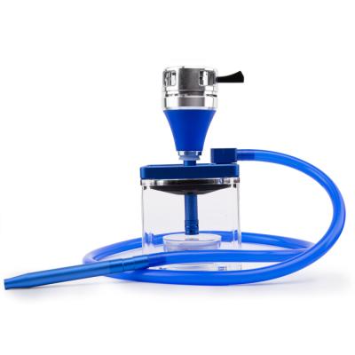 China ZJ Hookah Shisha Smoking Stain Goods Wholesale Arabic Glass Single Tube LED Shisha Hookah for sale