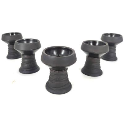 China Wholesale Black Clay Ceramics Smoke Bowl Shisha Hookah Shisha Smoking Goods Hookah Accessories for sale