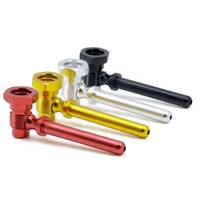 China Custom Wholesale 80MM Smoking Tobacoo Mini Screw Weed Pipes Aluminum Alloy Smoking Pipes for sale