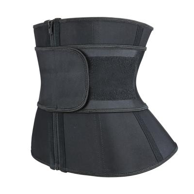 China Dropshipping Shopify Antibacterial Waist Trainer With Detachable Belt Latex Waist Cinchers Zipper Waist Trainer for sale