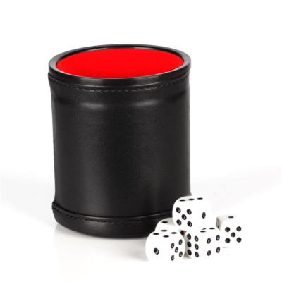 China Casino Leather Felt Lined Gaming Cut Out Plastic Leather Dice Gambling Shaker Cup for sale